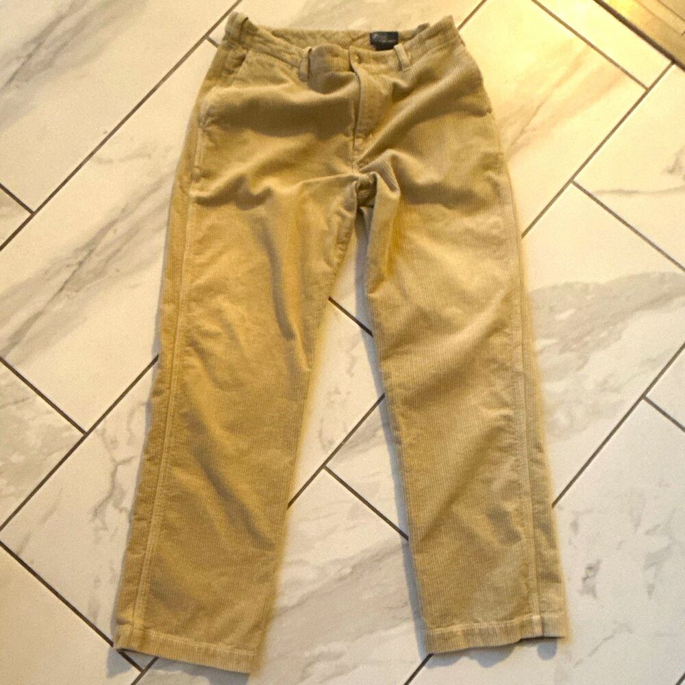Polo Ralph Lauren boys XXL 20 Beige Cotton Corduroy Flat Front Pants Pockets